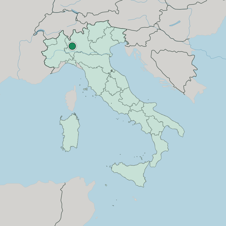 Map showing Milan — In Italy
