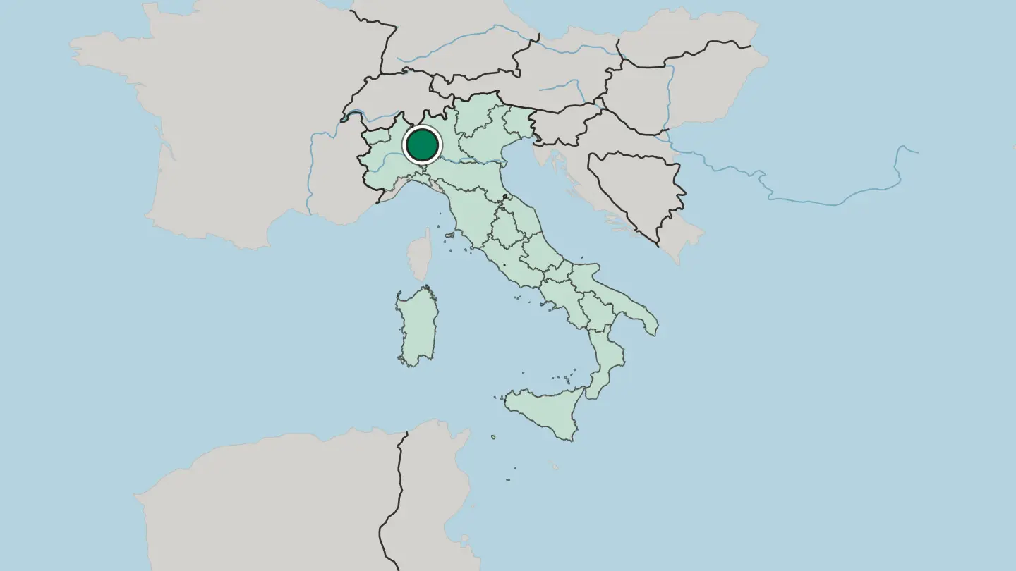 Map of Milan in Italy