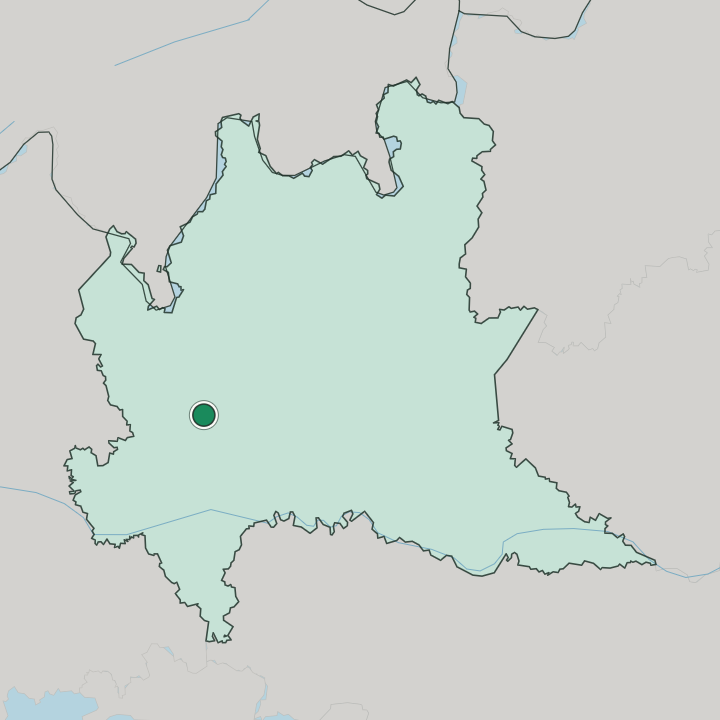 Map showing Milan — In Lombardia