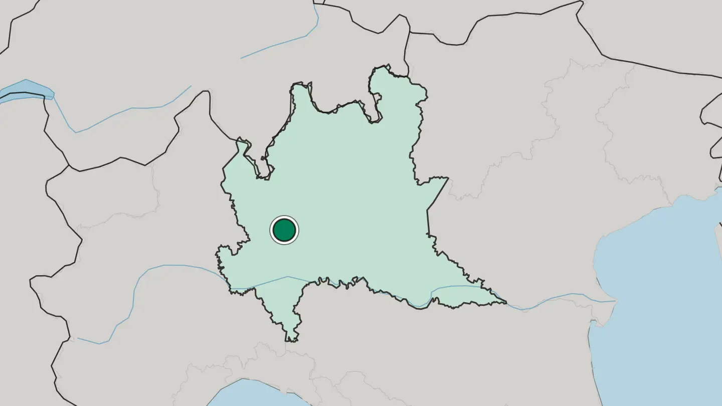 Map of Milan in Italy