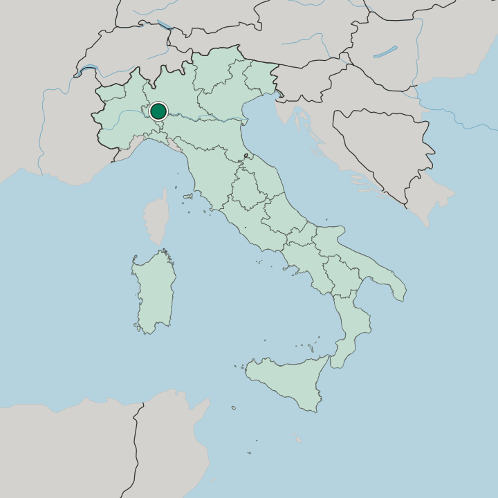 Map showing Pavia — In Italy