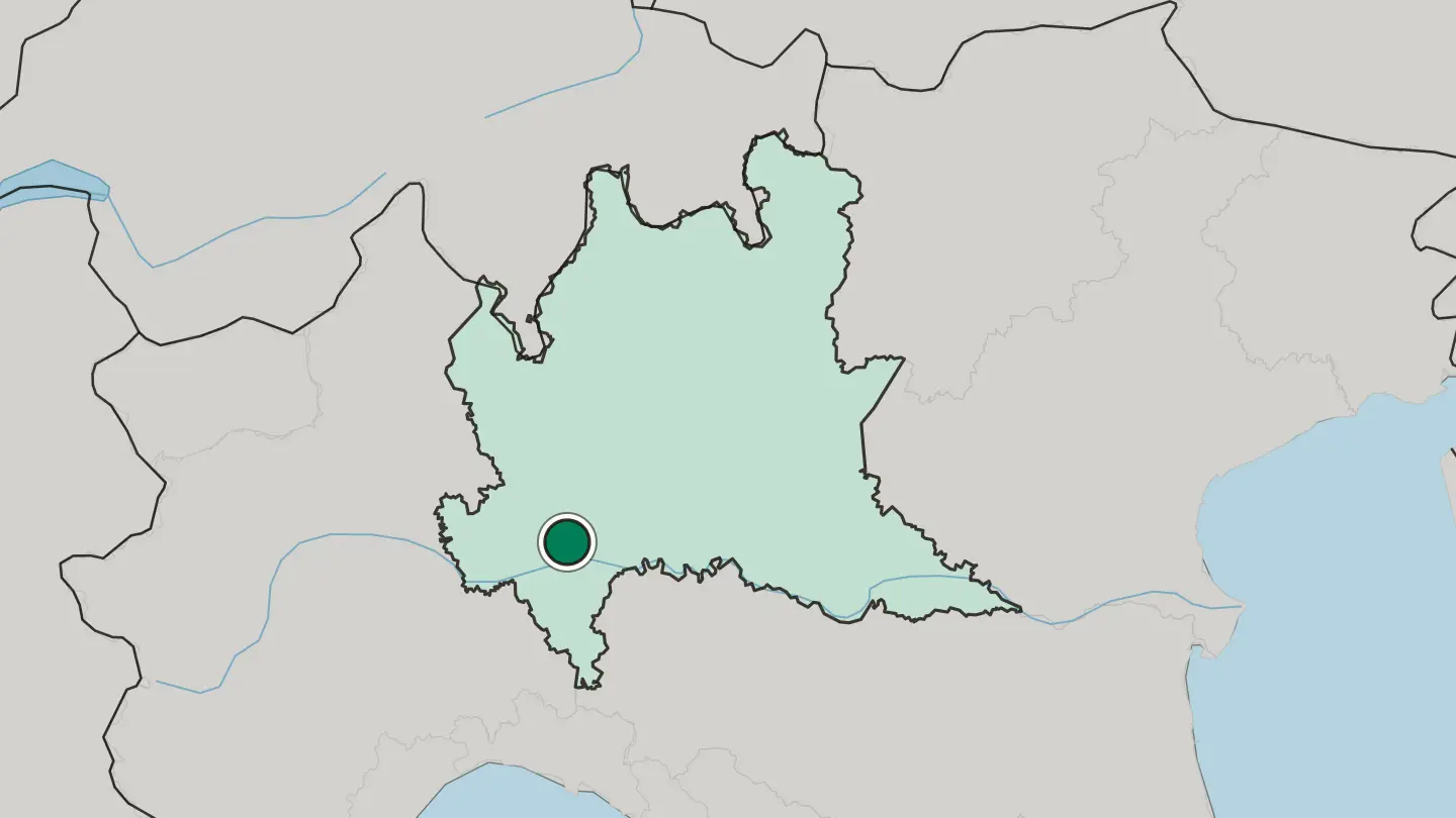 Map of Pavia in Italy