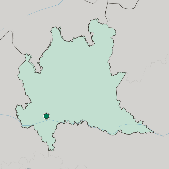 Map showing Pavia — In Lombardia
