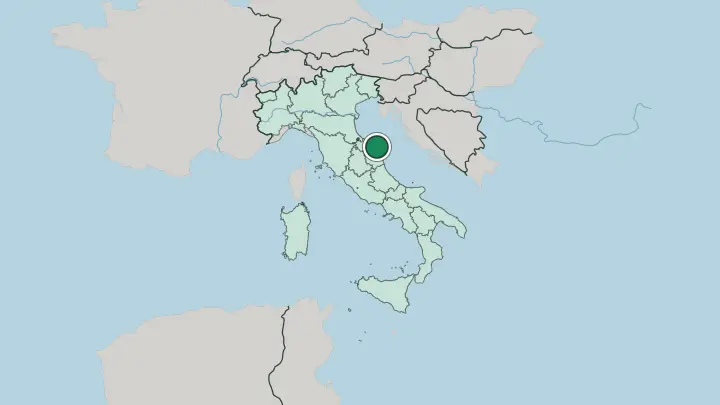 Map of Ancona in Italy
