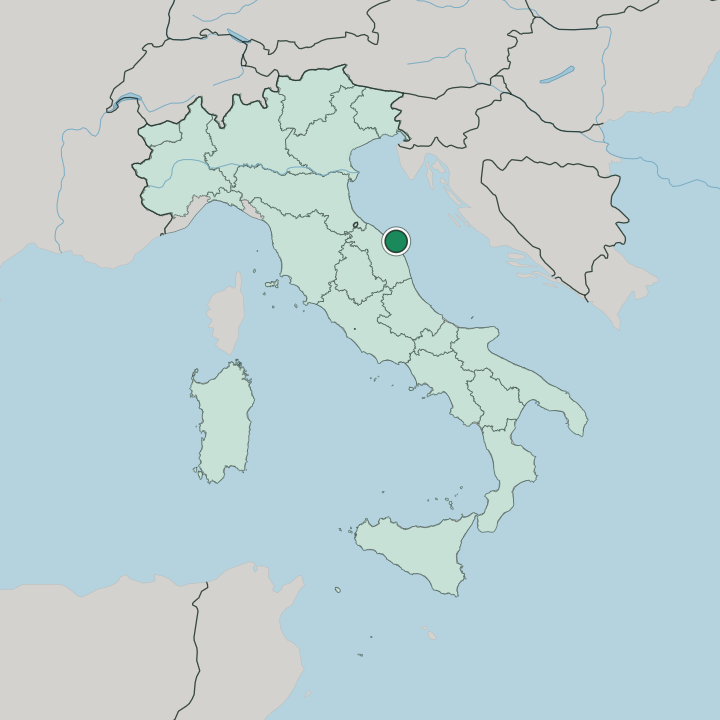 Map showing Ancona — In Italy