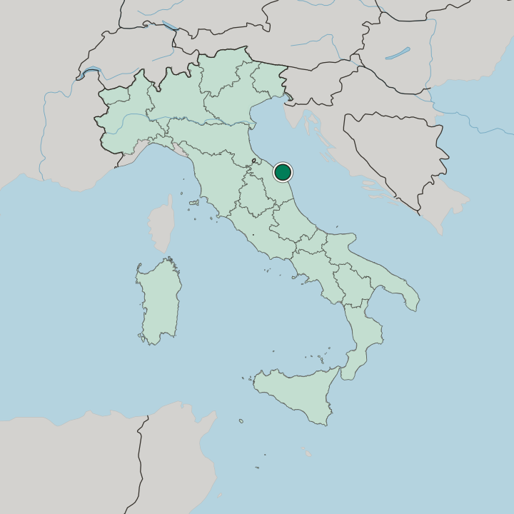 Map showing Ancona — In Italy