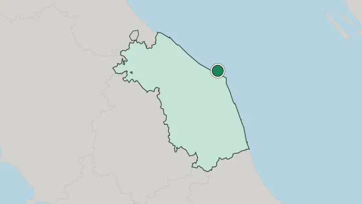 Map of Ancona in Italy