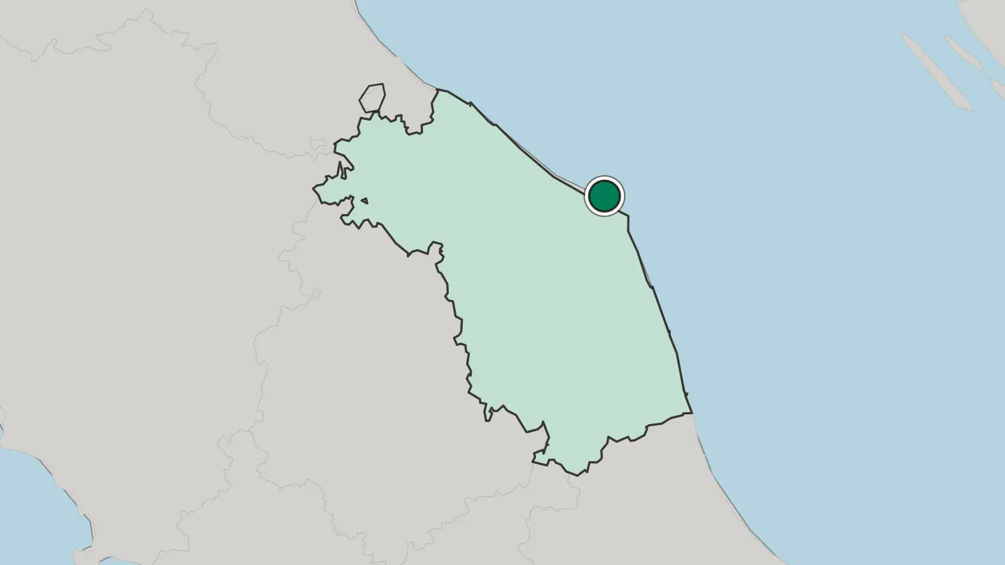 Map of Ancona in Italy