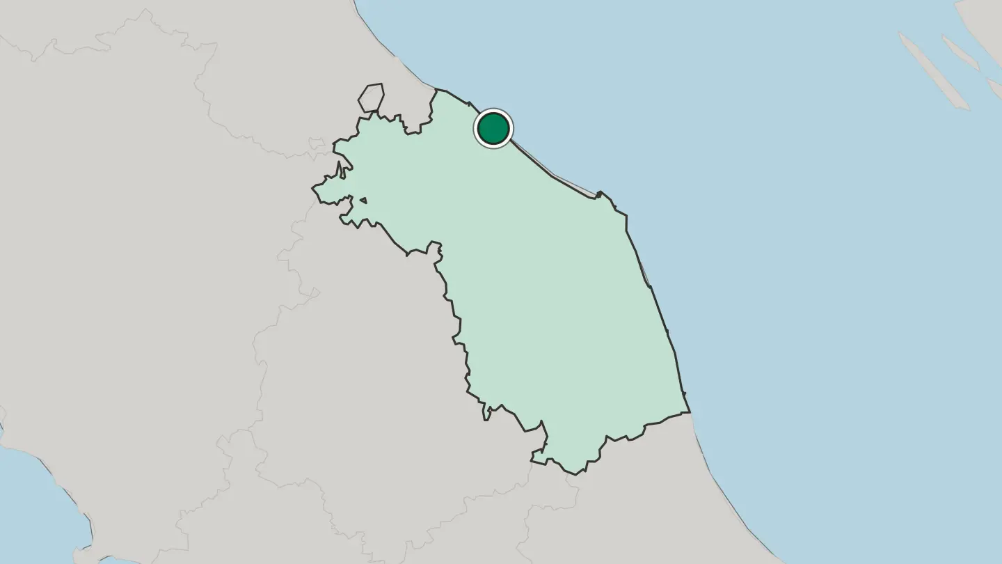 Map of Fano in Italy