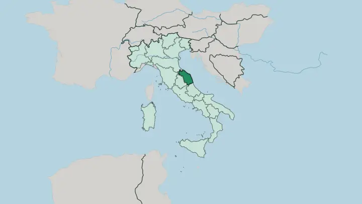 Map of Marche in Italy