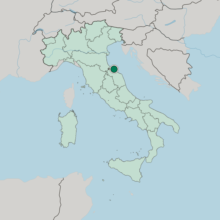 Map showing Pesaro — In Italy