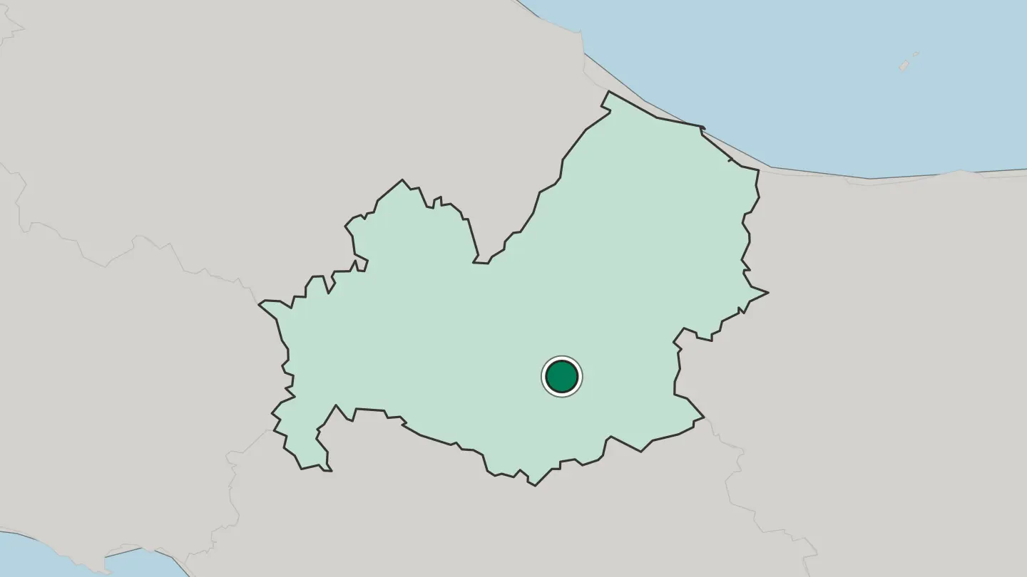 Map of Campobasso in Italy