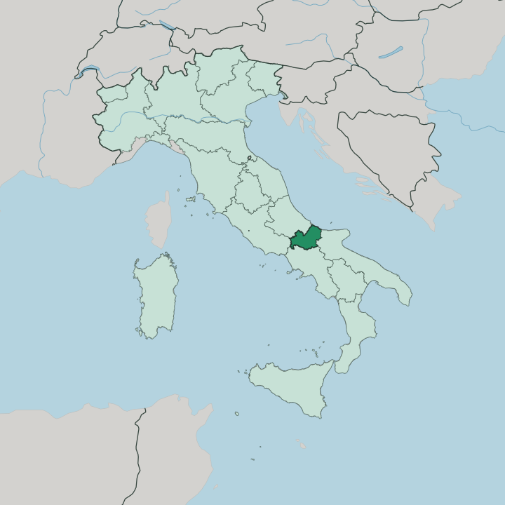 Map showing Molise — In Italy