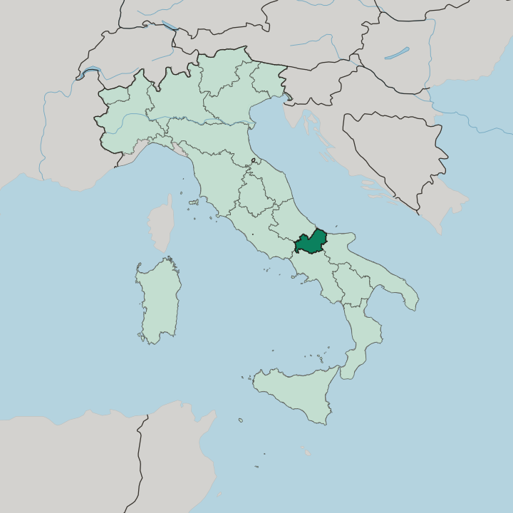 Map showing Molise — In Italy