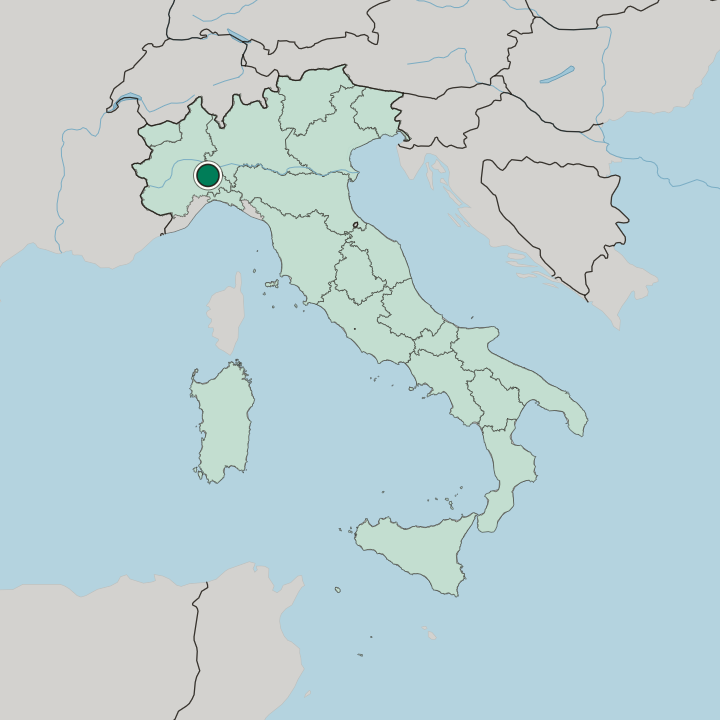 Map showing Alessandria — In Italy