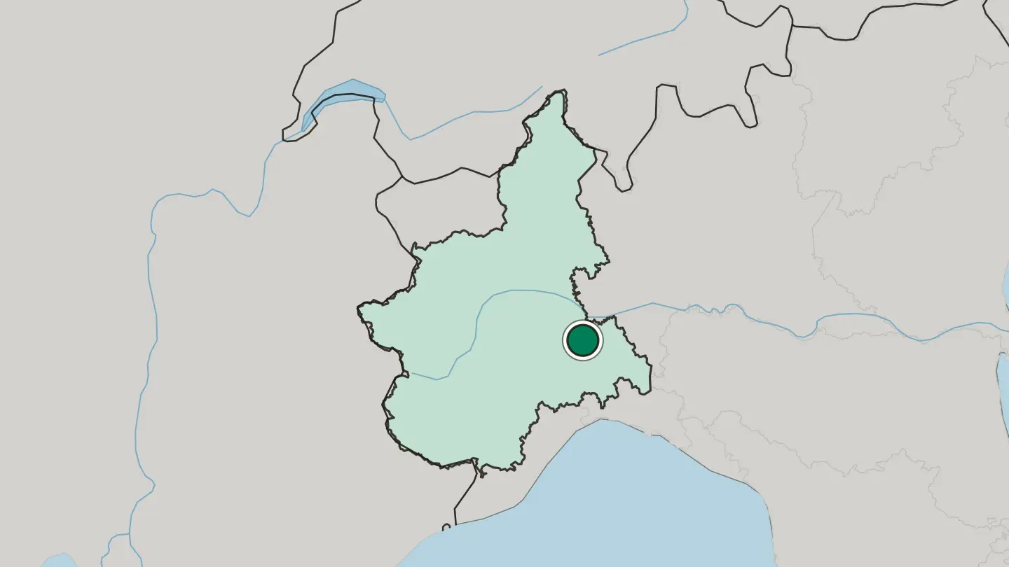 Map of Alessandria in Italy