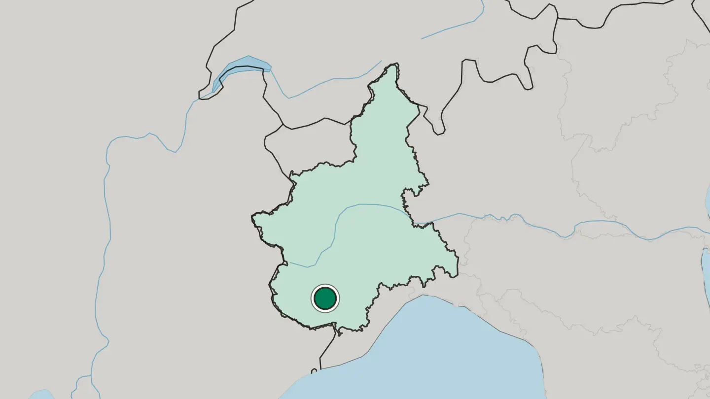 Map of Cuneo in Italy