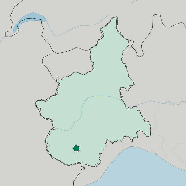 Map showing Cuneo — In Piemonte
