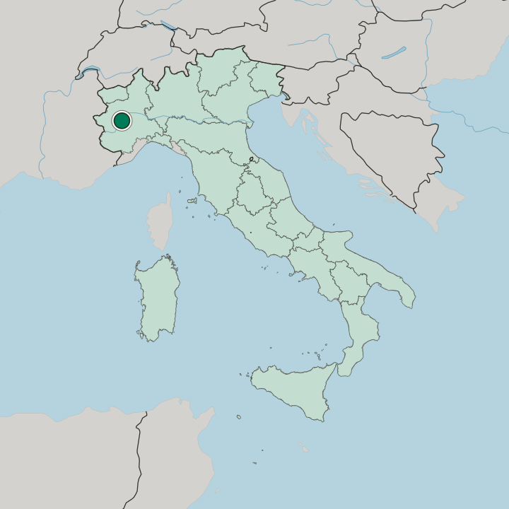 Map showing Moncalieri — In Italy