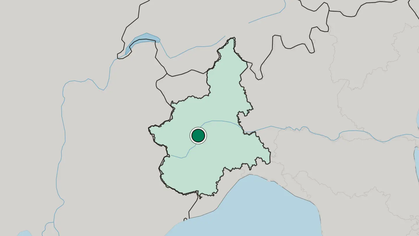 Map of Moncalieri in Italy