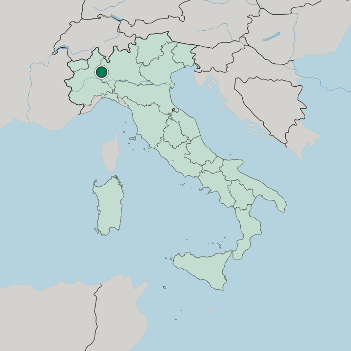 Map showing Novara — In Italy