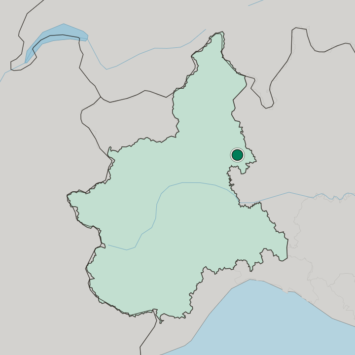 Map showing Novara — In Piemonte