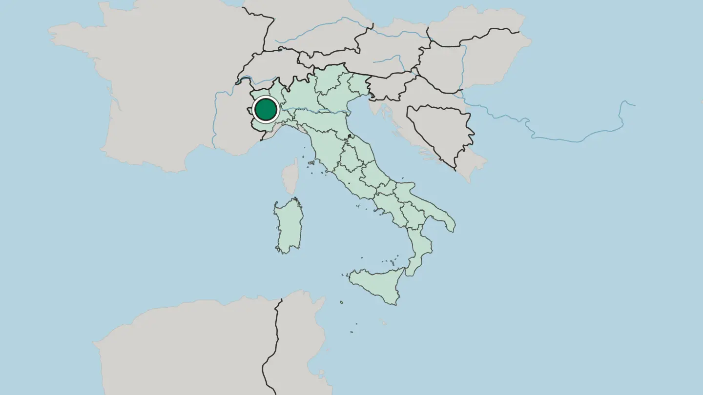Map of Turin in Italy