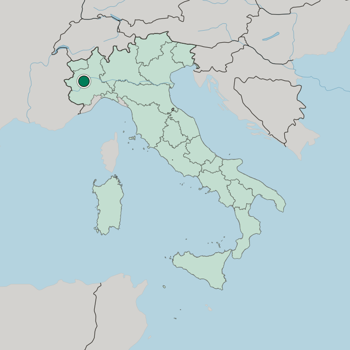 Map showing Falchera — In Italy