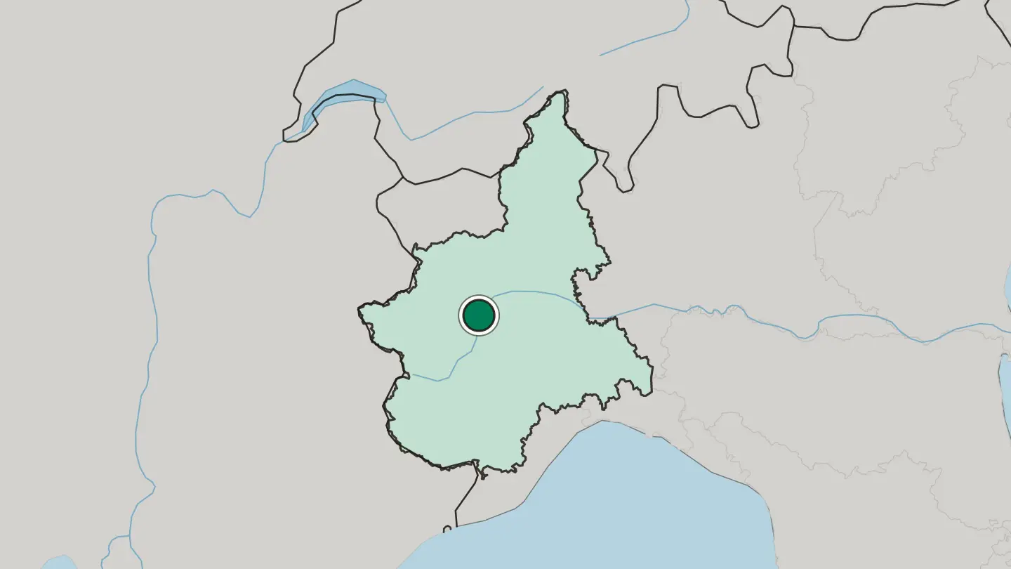 Map of Turin in Italy