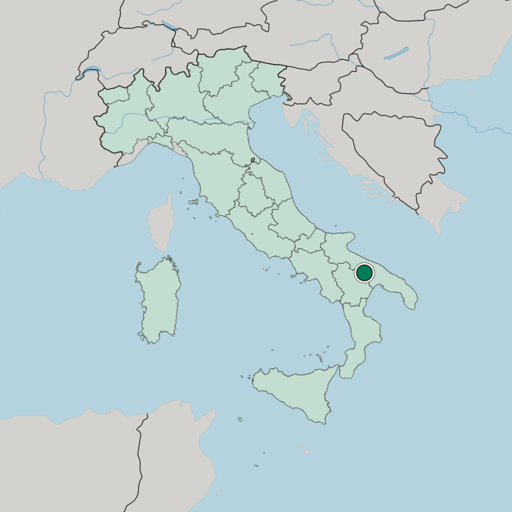 Map showing Altamura — In Italy