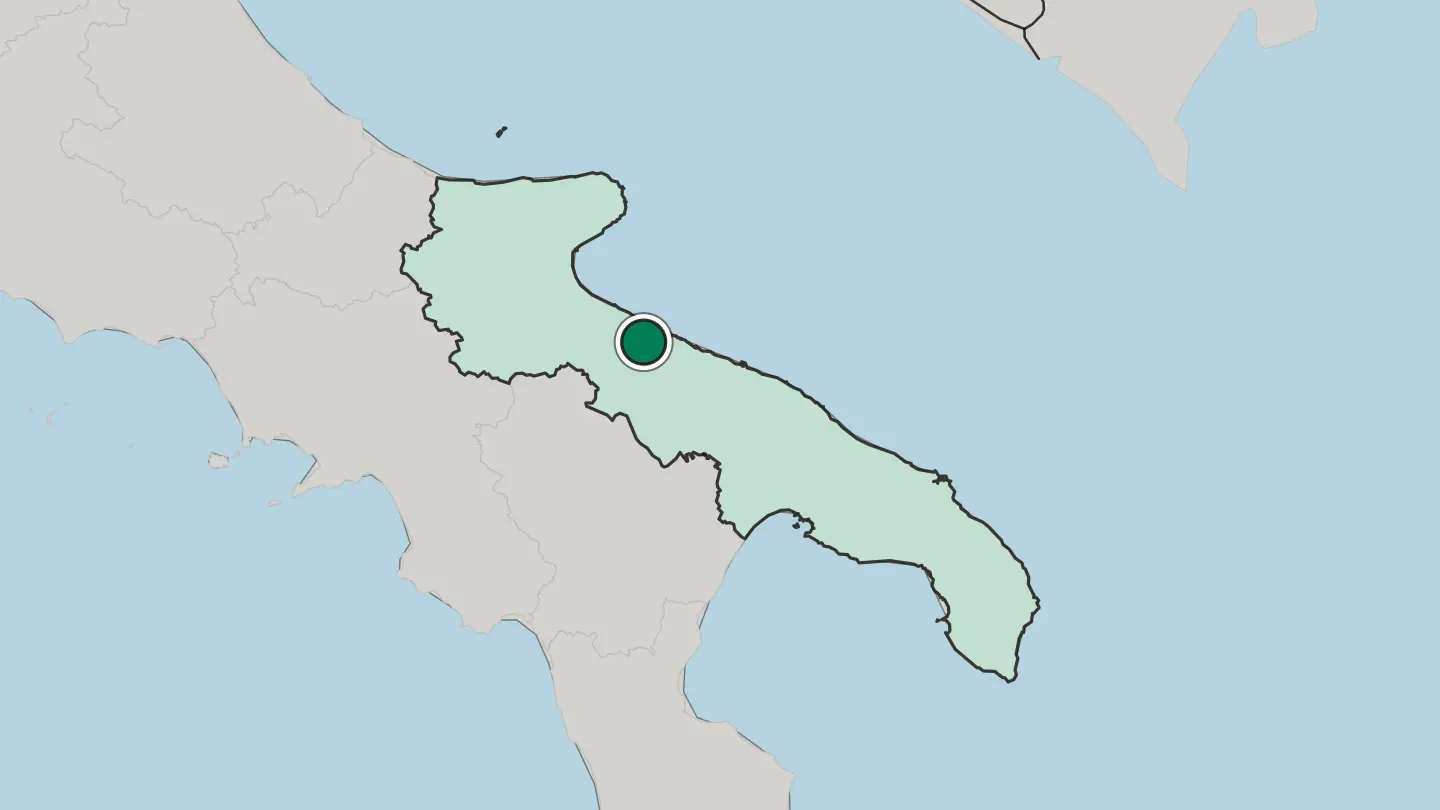 Map of Andria in Italy
