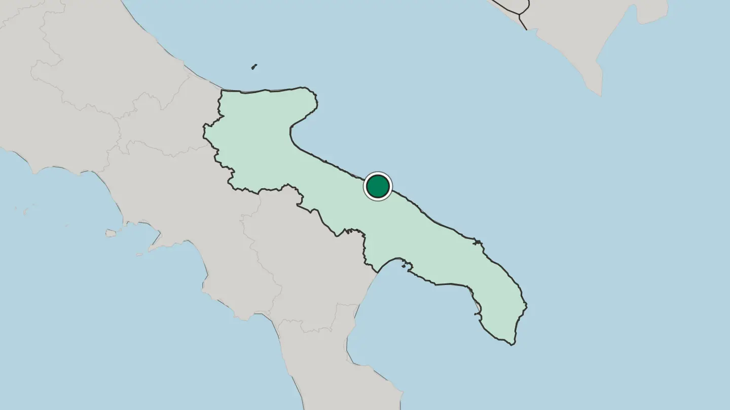 Map of Bari in Italy