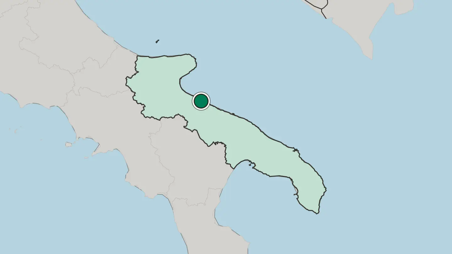 Map of Barletta in Italy