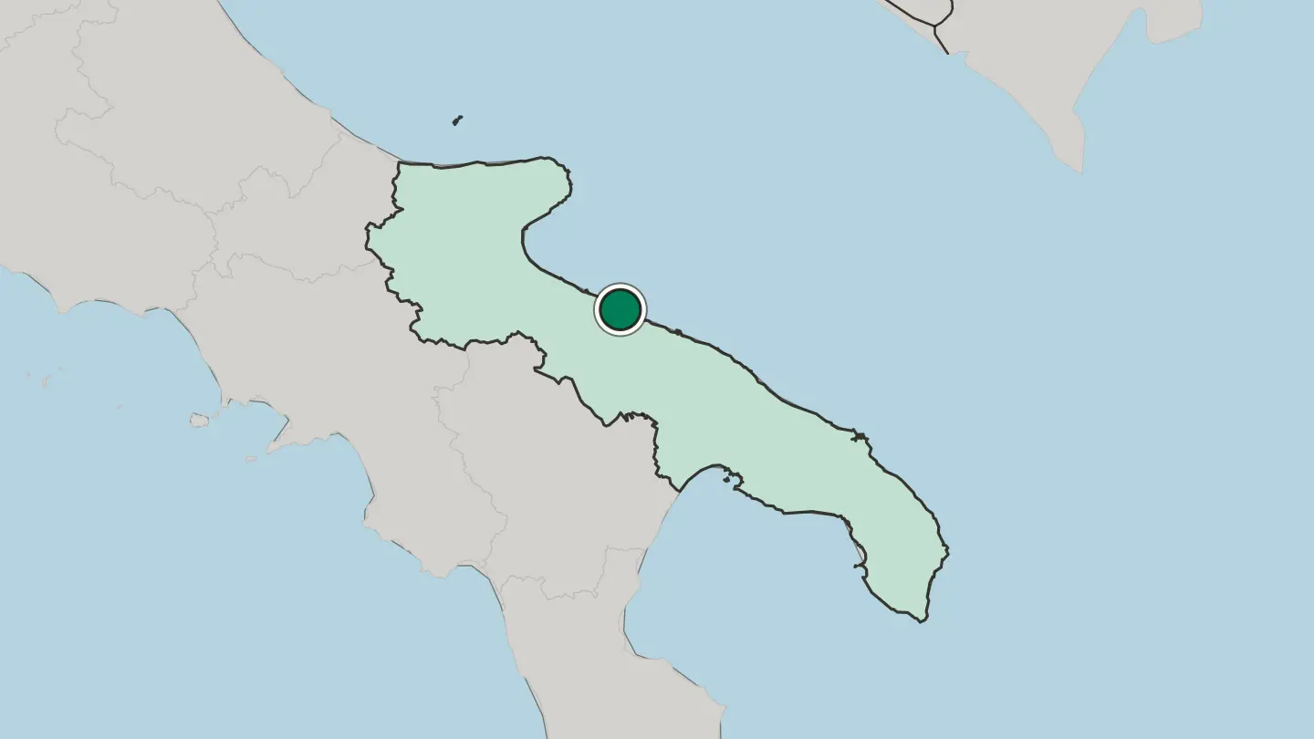 Map of Bisceglie in Italy
