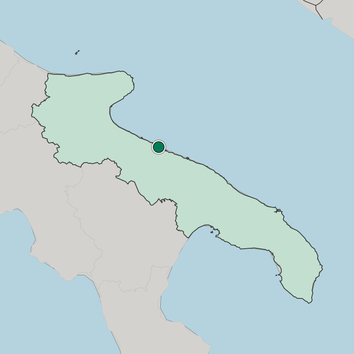 Map showing Bisceglie — In Puglia