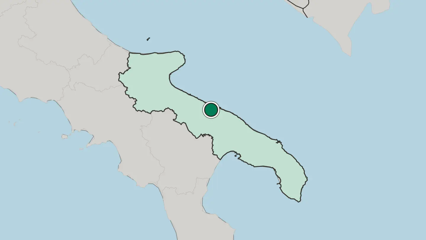Map of Bitonto in Italy
