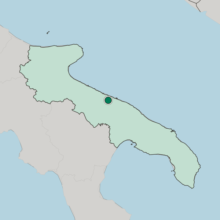 Map showing Bitonto — In Puglia