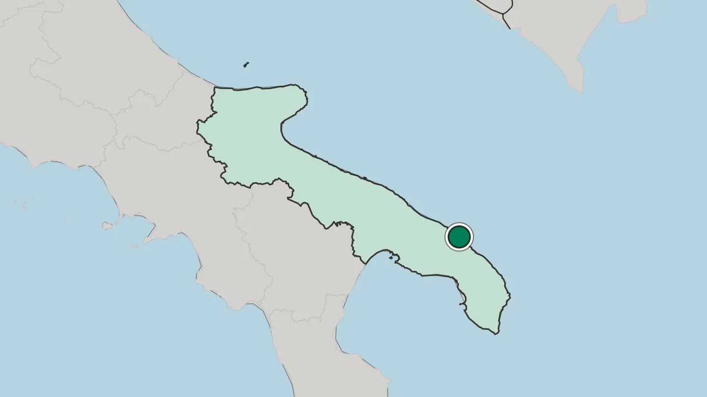 Map of Brindisi in Italy