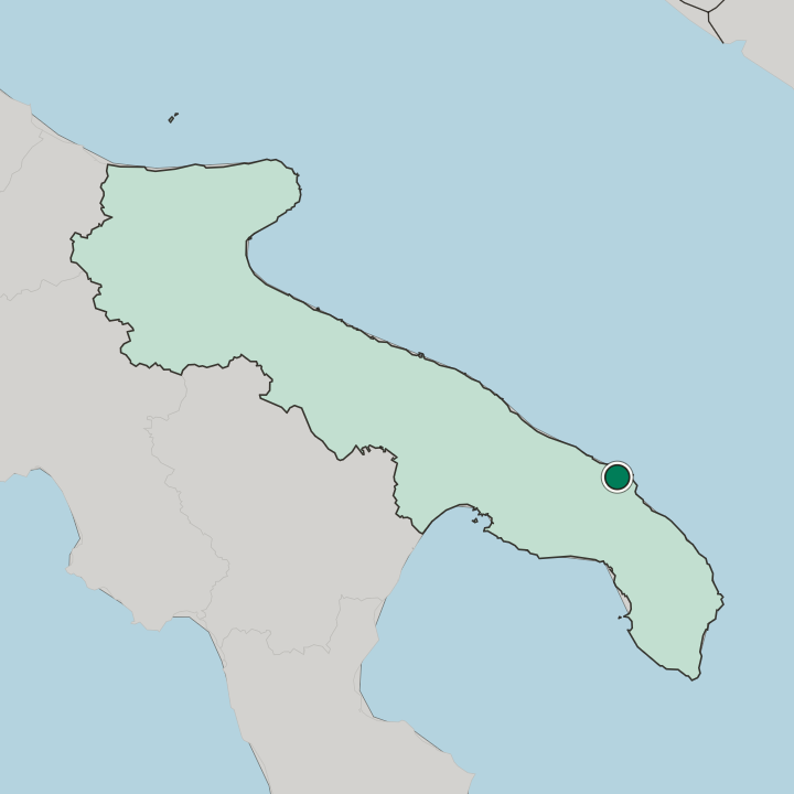 Map showing Brindisi — In Puglia