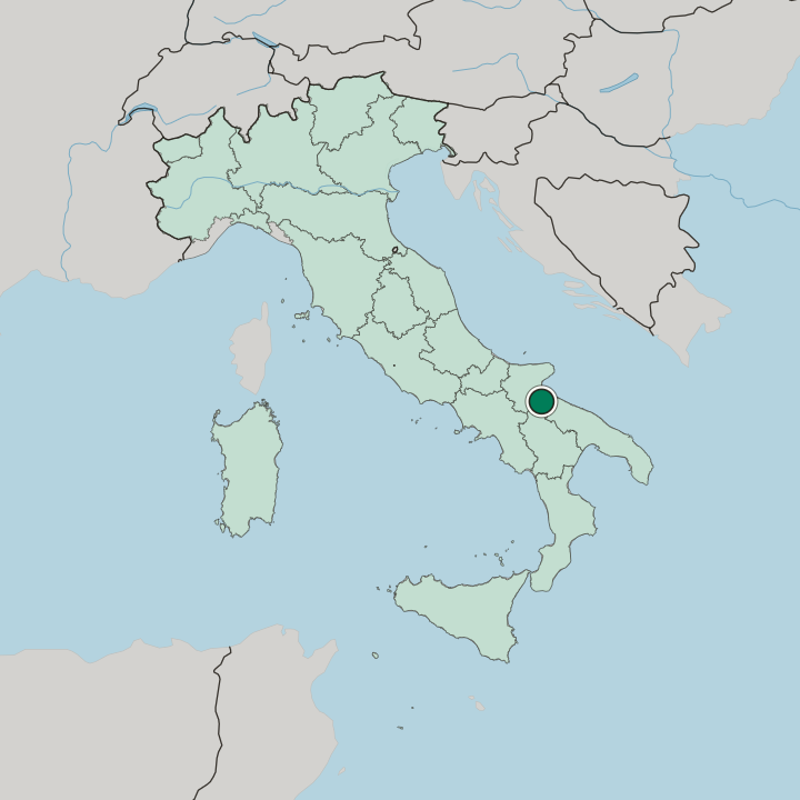 Map showing Cerignola — In Italy