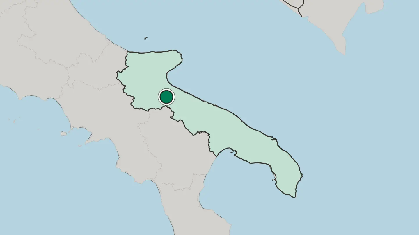 Map of Cerignola in Italy