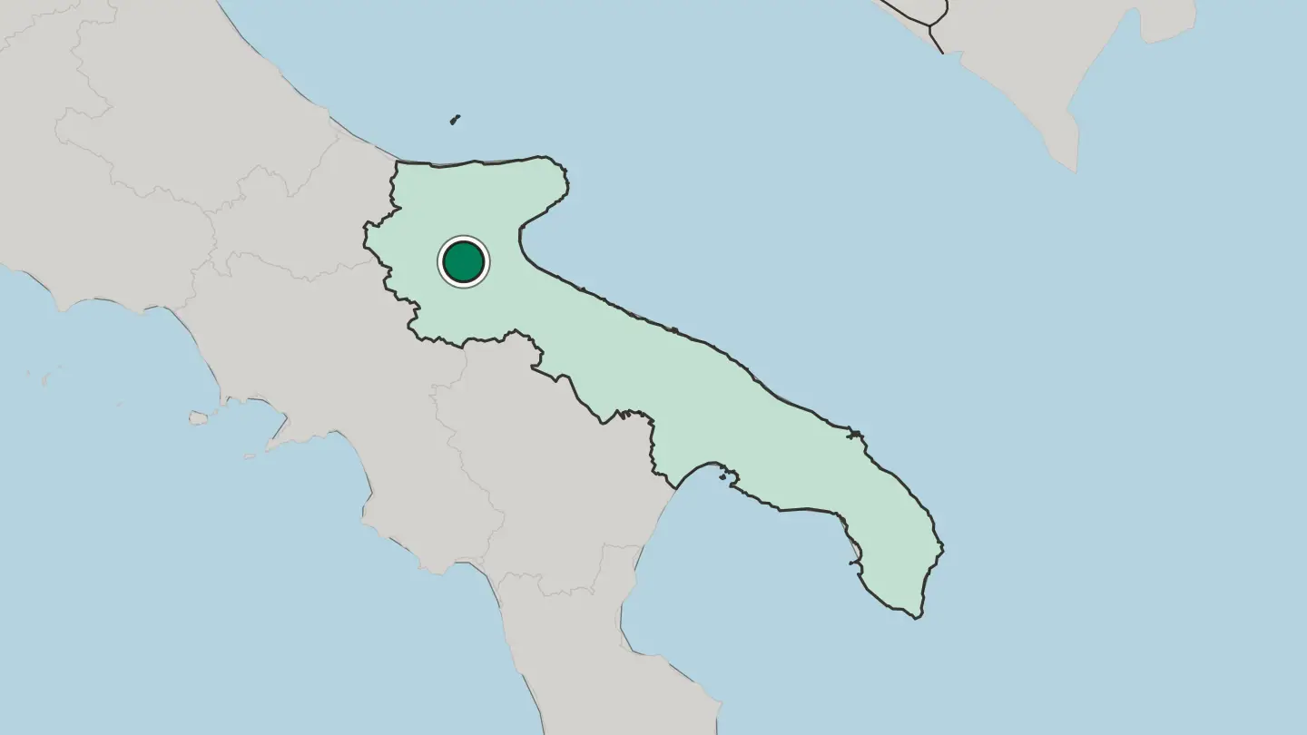 Map of Foggia in Italy