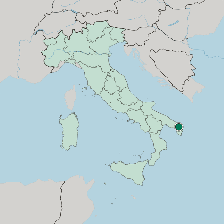 Map showing Lecce — In Italy