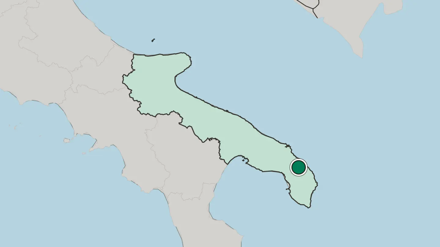 Map of Lecce in Italy