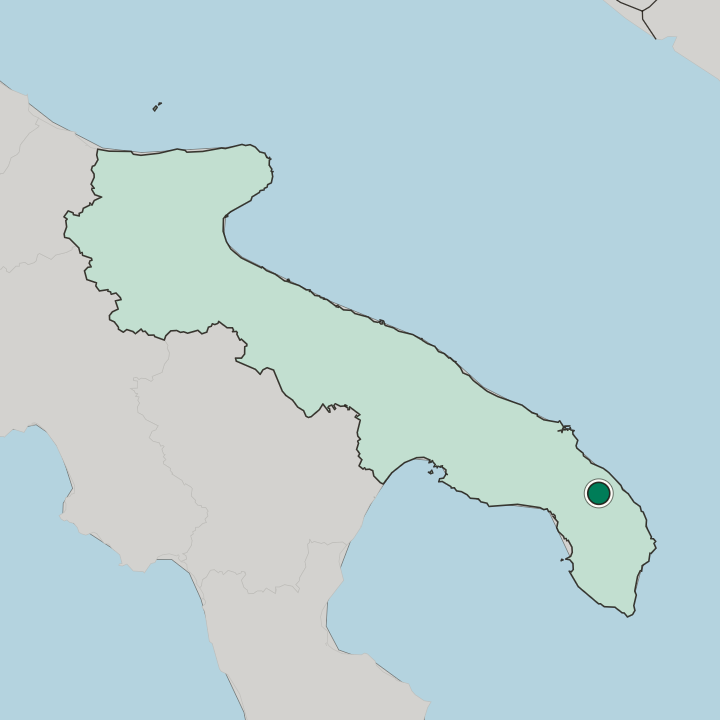 Map showing Lecce — In Puglia