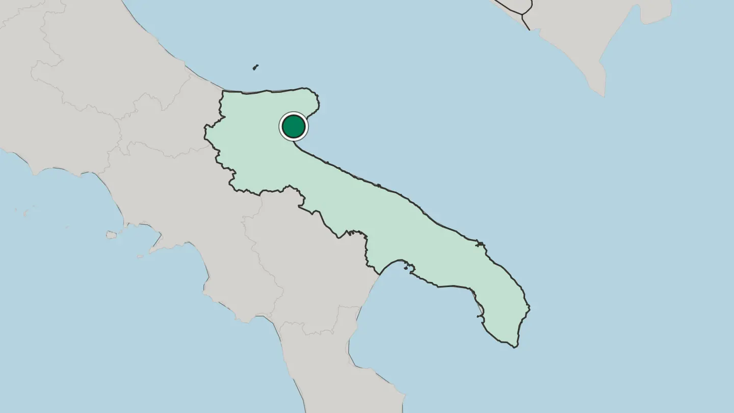 Map of Manfredonia in Italy