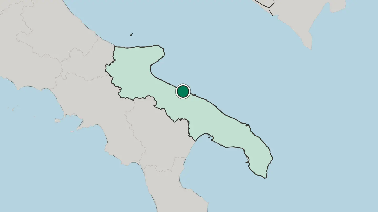 Map of Molfetta in Italy