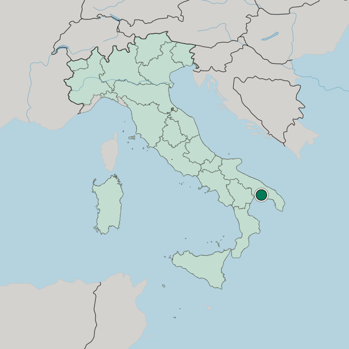 Map showing Taranto — In Italy