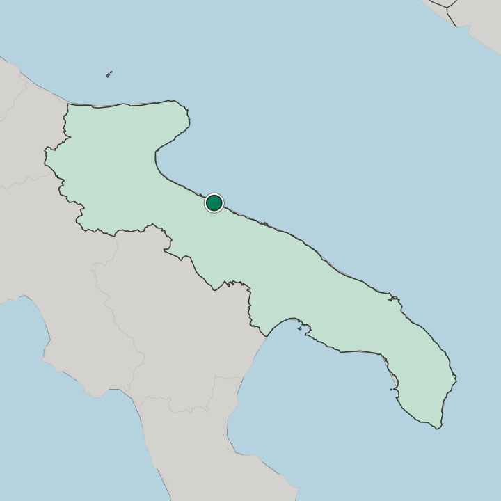 Map showing Trani — In Puglia