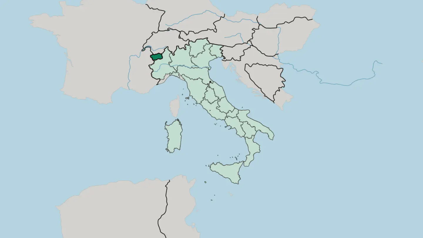 Map of Regione Autonoma Valle d'Aosta in Italy